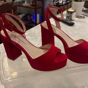 Chinese Laundry Bold Red Block Heels